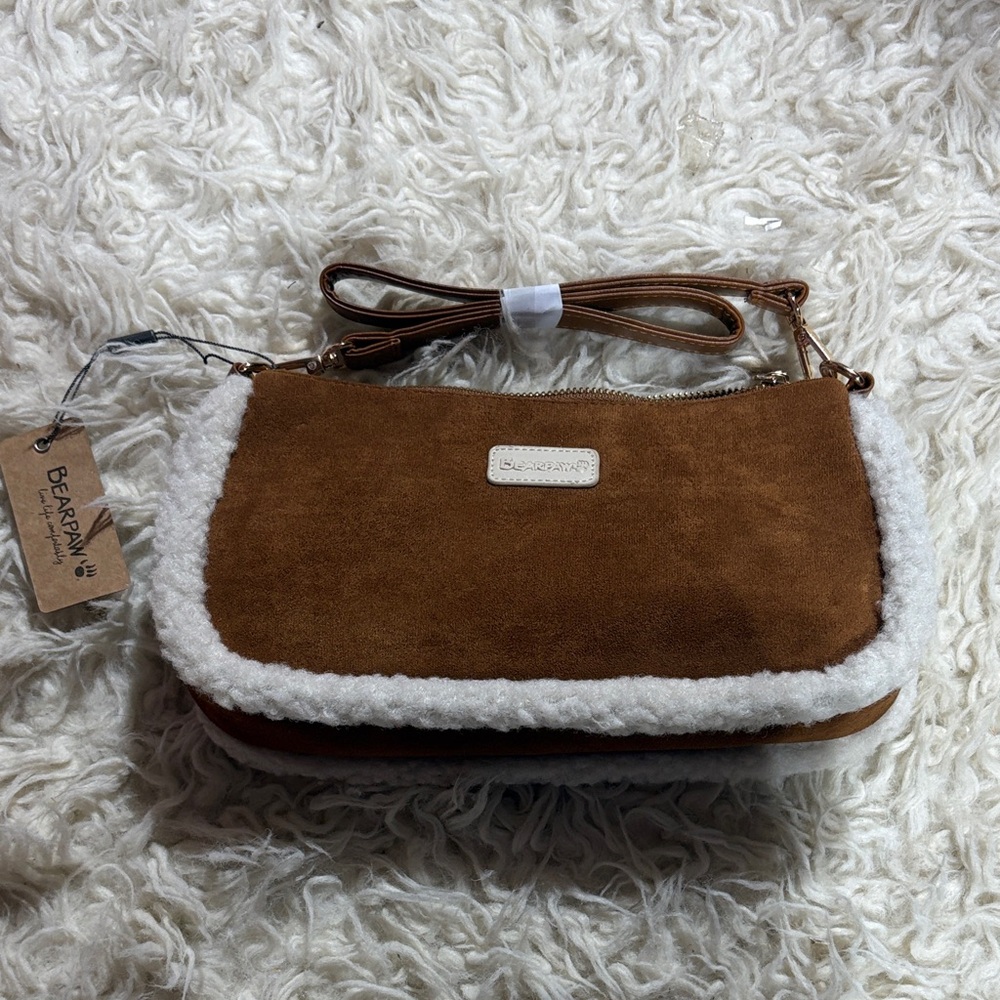 BearPaw Tan and Cream Clutch